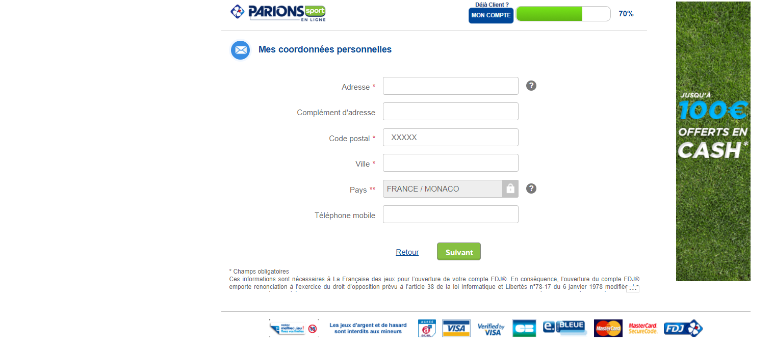 Parions Sport ouvrir compte inscription