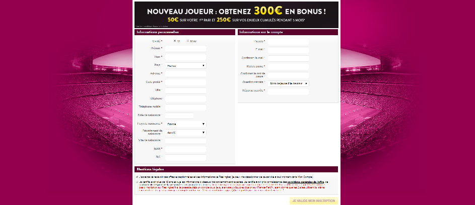 Feelingbet ouvrir compte inscription