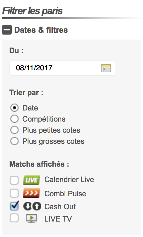 Paris Cash out Betclic