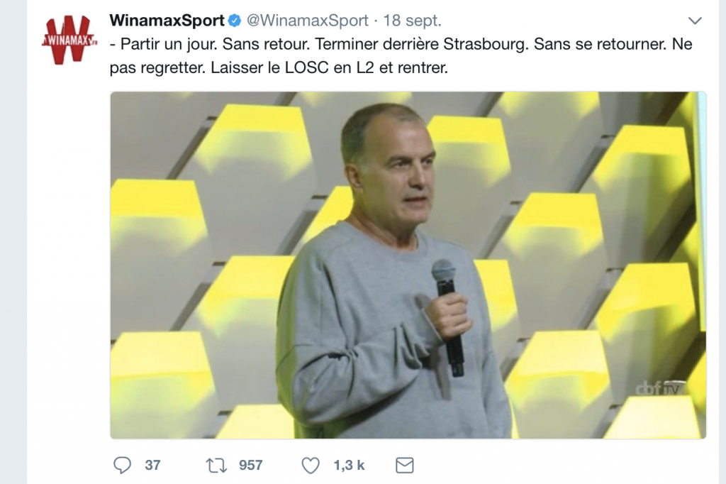 Touche d'humour winamax twitter