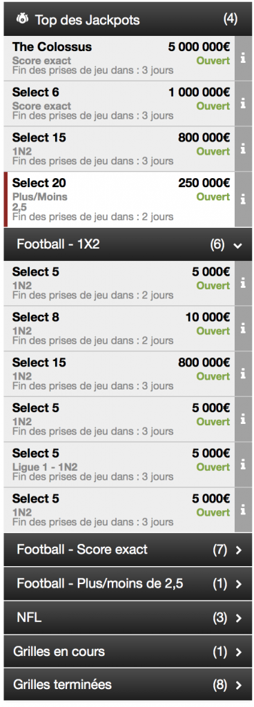 liste contest colossus bets