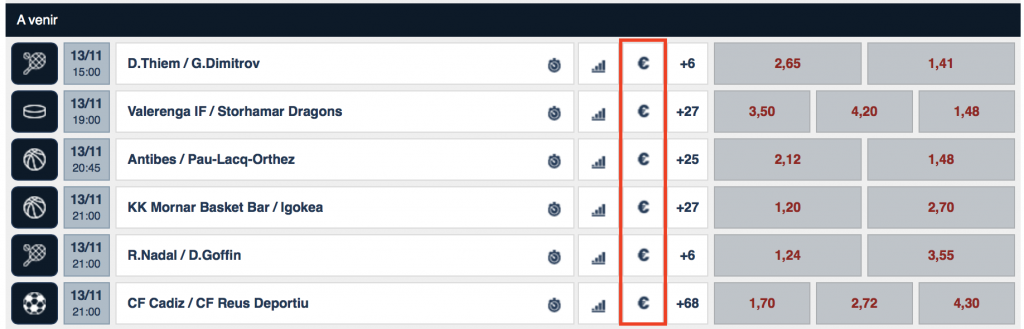 paris avec cash out Netbet